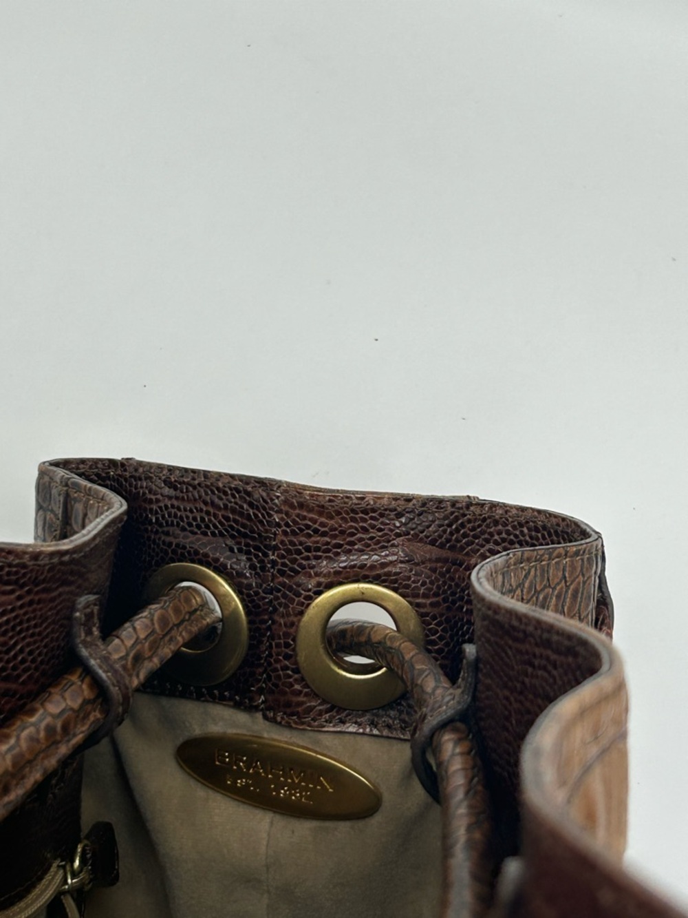 Brahmin Vintage Croc-Embossed Mojito Chocolate Harbor - Picture 8 of 17